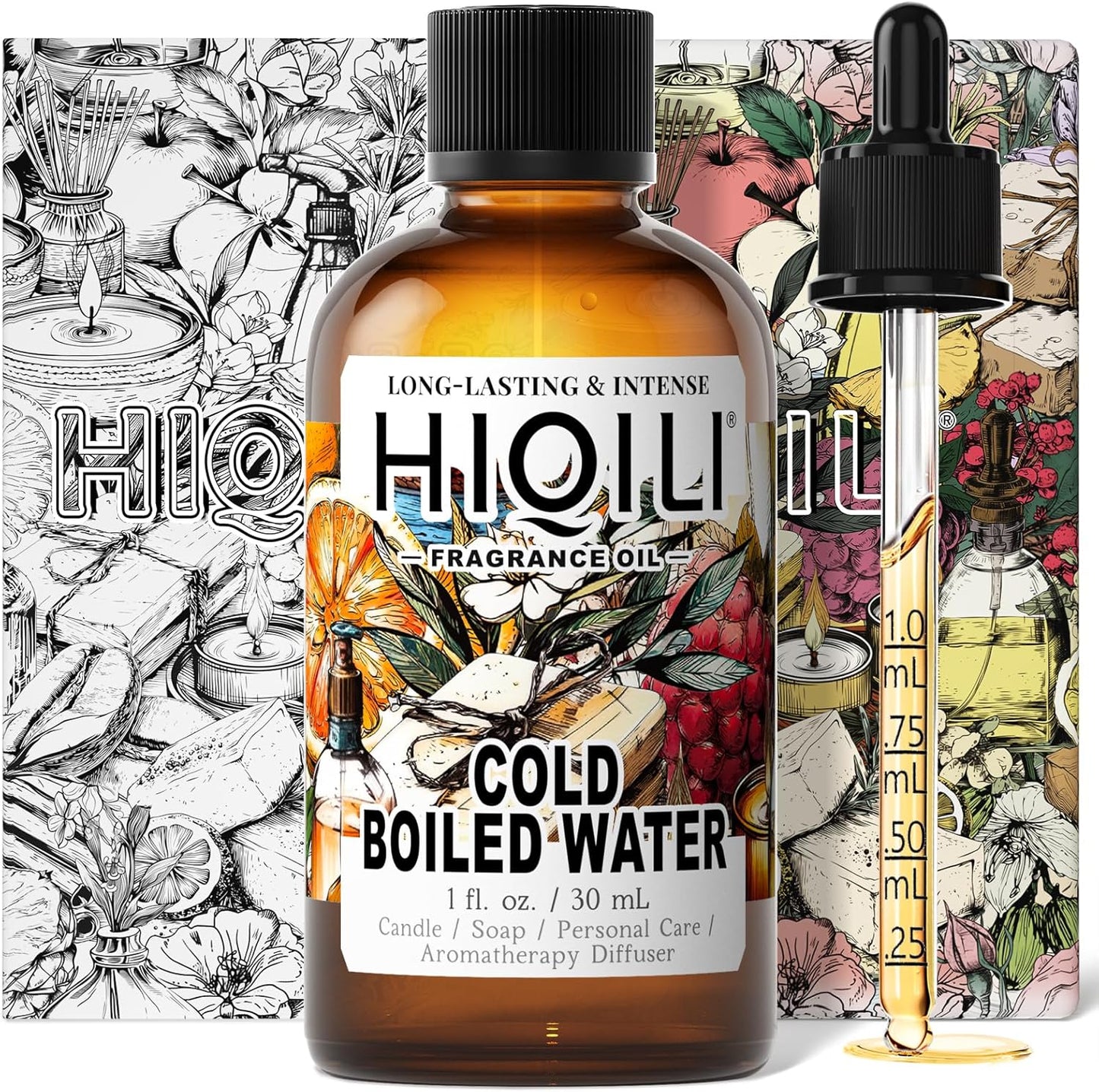 HIQILI Cold Boiled Water Fragrance Oil for Home Diffuser, Great for Making Candle, Soap, Body Wash, DIY Multipurpose Room Spray- 1 Fl Oz