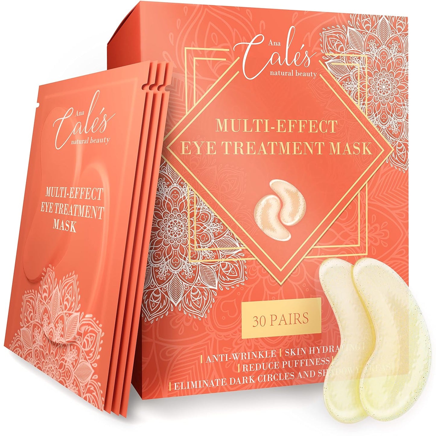 Under Eye Patches for Puffy Eyes Collagen Eye Mask for Dark Circles Gel Under Eye Pads for Wrinkles with Hyaluronic Acid Clear Eye Masks Under Eye Bags Treatment Men and Woman (30 pairs)