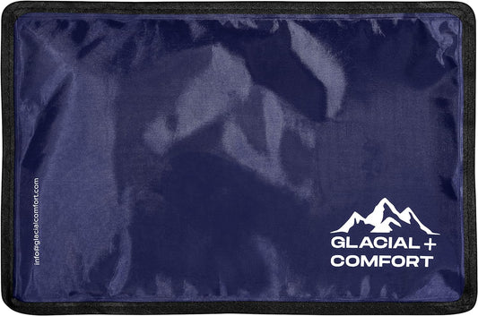 Glacial Comfort Gel Ice Pack for Injuries Reusable - (12" x 8") Cold Pads for Back Pain, Hip, Knee, Shoulder, Muscle Strains, Migraine & Postpartum Recovery with Flex Technology - Compression Pad.